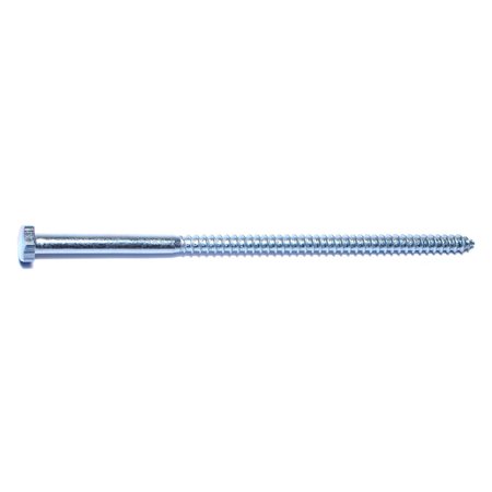 MIDWEST FASTENER Lag Screw, 1/4 in, 6 in, Steel, Zinc Plated Hex Hex Drive, 100 PK 01297